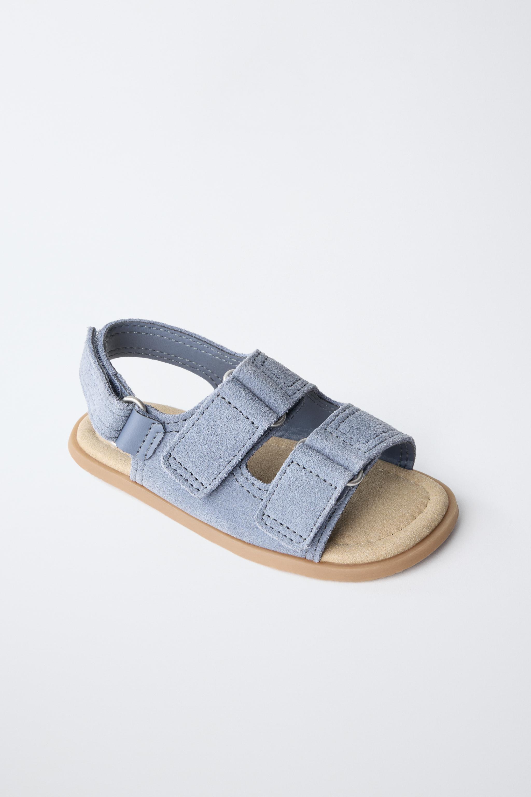 SANDALES PIEDS NUS DOUBLE BRIDE EN CUIR
